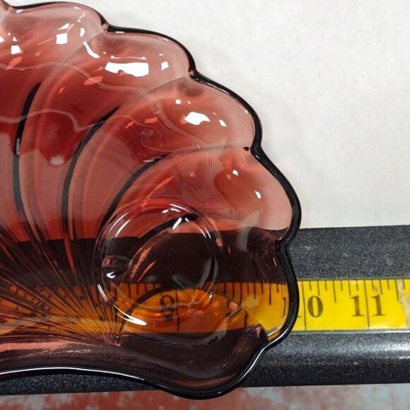 Vintage Moroccan Amethyst Hazelware Hazel Atlas Seashell Snack Plate & Cup - Picture 10 of 13